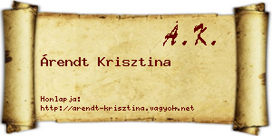 Árendt Krisztina névjegykártya