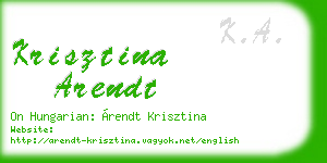 krisztina arendt business card